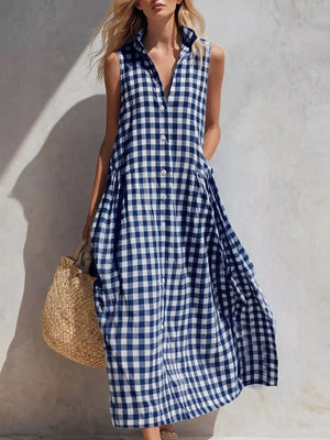 Light Green midi dress with pocketed and sleeveless
