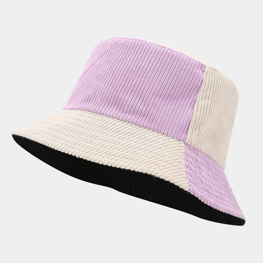 lavender hat with color-block and not applicable