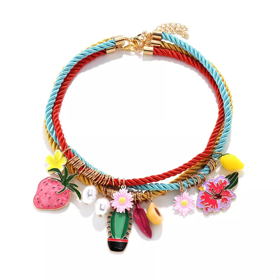 Synthetic Pearl, 18K Gold-Plated, Resin, Zinc alloy, Rope Care instructions: Avo necklace in light blue with not applicable