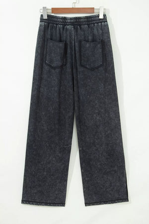streetwear barrel pants in charcoal gray with N/A