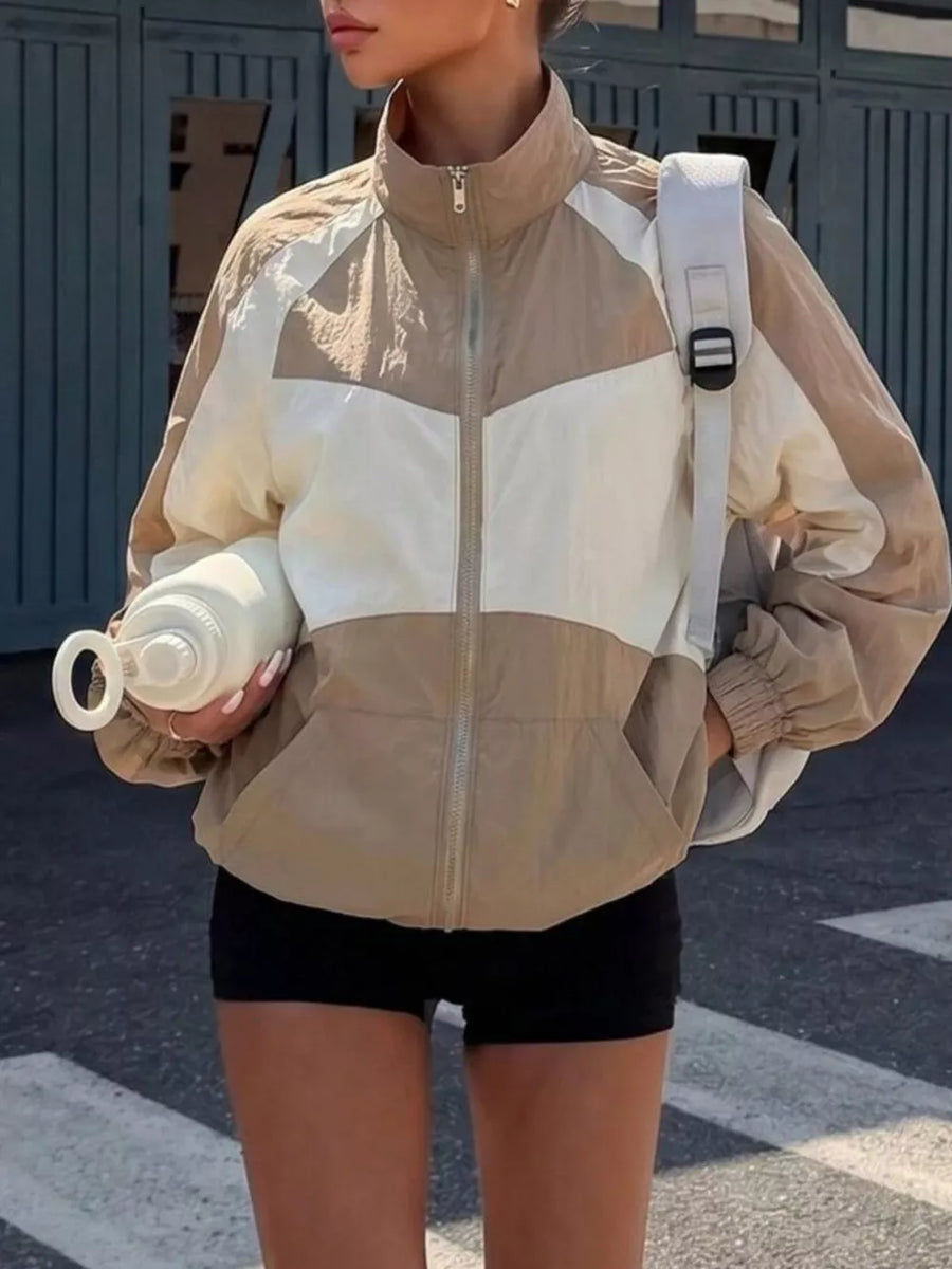 windbreaker featuring color-block in black with 100% polyester Care instructions: Machine wash cold texture