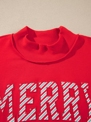 sweatshirt in Red with exposed seam and hip-length
