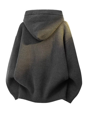 Light Gray relaxed pullover sweater with hooded