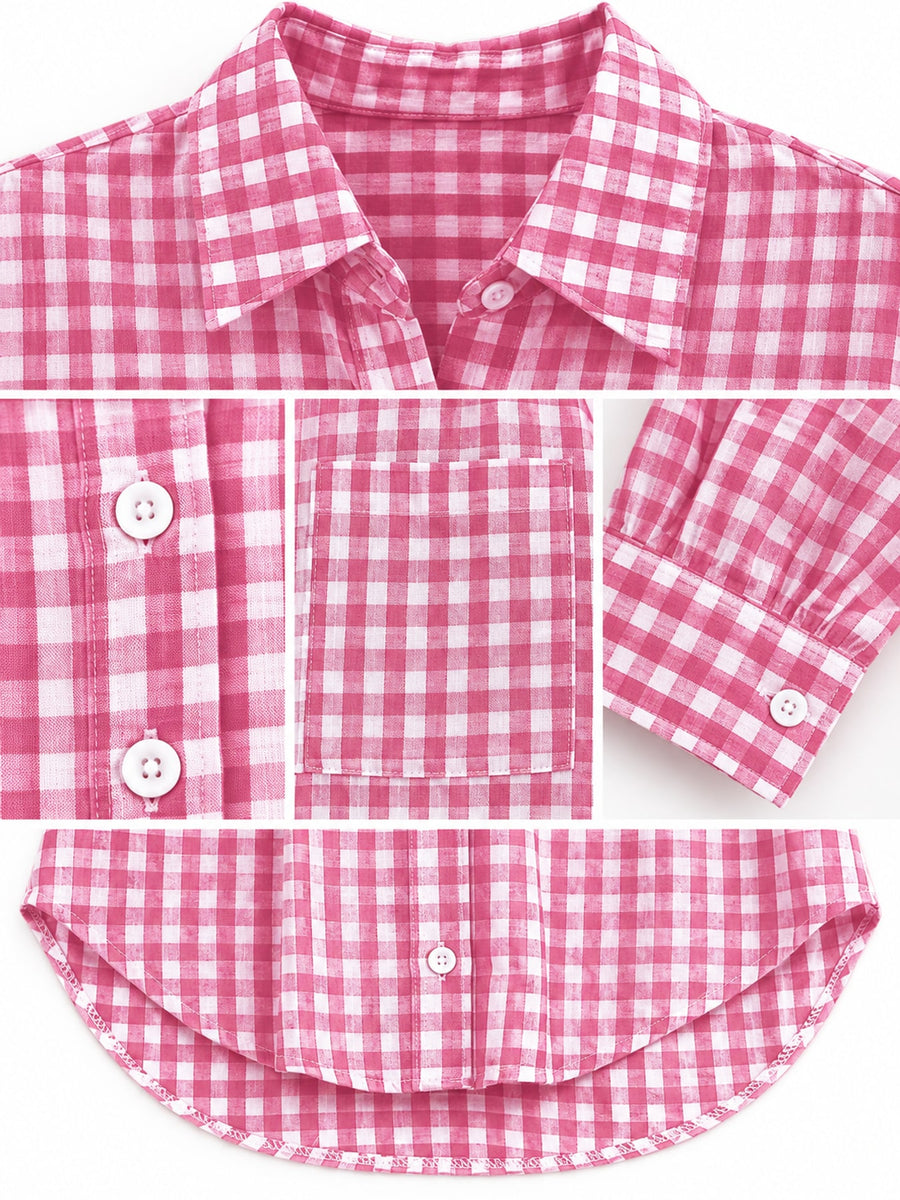 Red button-down shirt