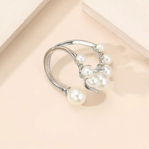 Synthetic Pearl,18K Gold-Plated,Alloy,Silver-plated Care instructions: Avoid wea ring in silver with open silhouette