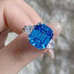925 sterling silver,Zircon Care instructions: Avoid wearing during exercise, as ring in Cerulean with statement silhouette