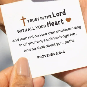 Heart & Cross Sterling Silver Band with Proverbs 3:5-6 quote