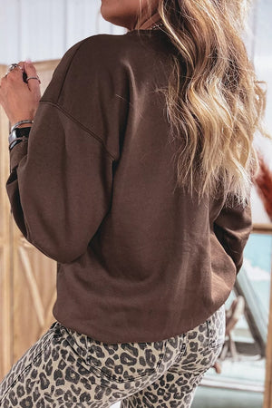 Dark Brown sweatshirt with hip-length and pullover