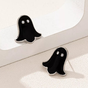 earrings in Black And White Suit with ghost and ghost shape