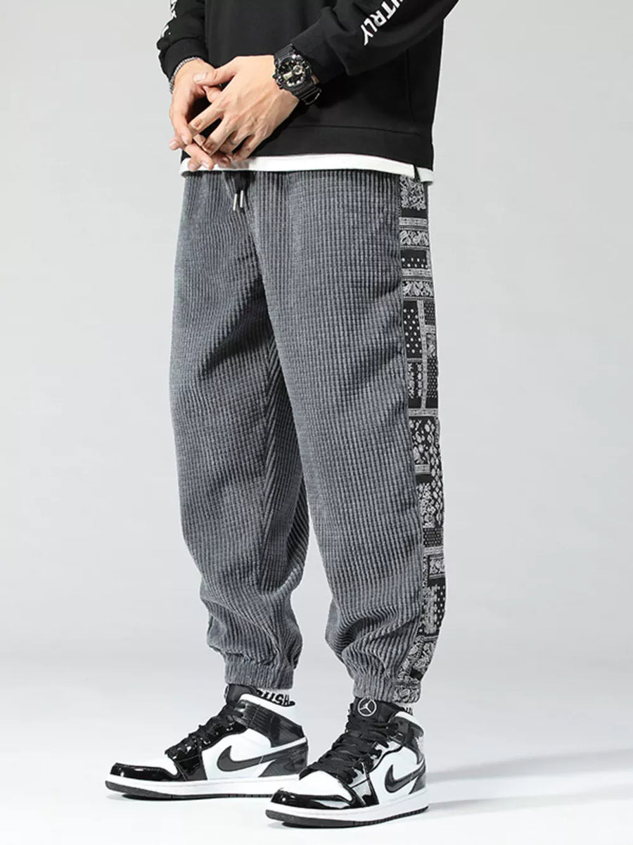 joggers in charcoal featuring drawstring waist and loose fit