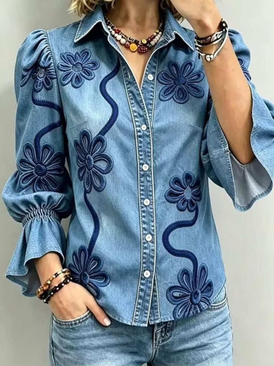 95%cotton,5%spandex Care instructions: Machine wash cold button-up shirt in Caramel with regular silhouette