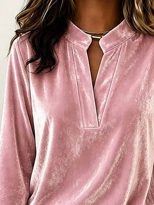 100% polyester Care instructions: Machine wash cold blouse in Navy with relaxed silhouette