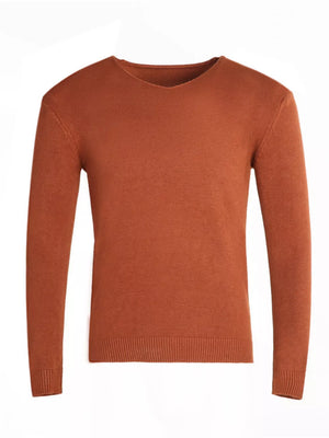 Navy Men's Plus Size Solid Color Long Sleeve Knit Top