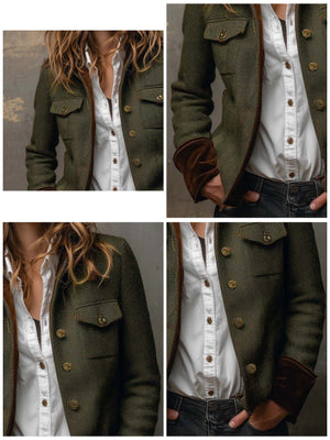 Army Green regular blazer with notch lapel