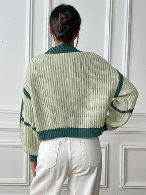 cardigan in Pink with ribbed and cropped
