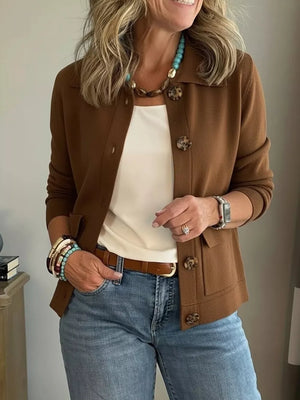 Black relaxed cardigan with collared