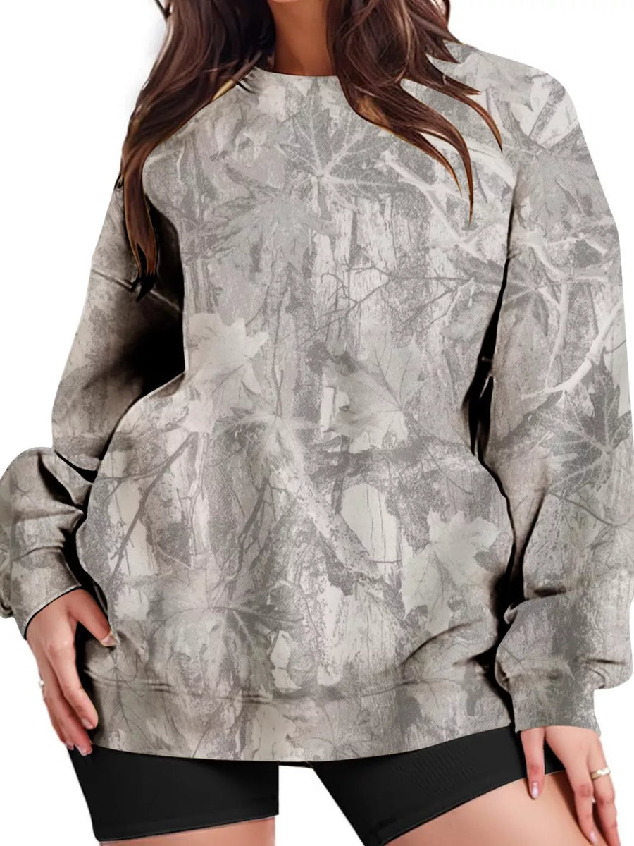 off-white sweatshirt featuring basic style and leaf-print