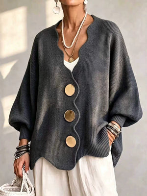 cardigan in Sky Blue with v-neck and long sleeve