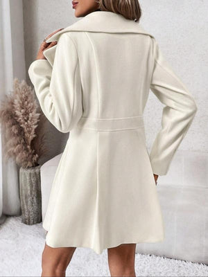 100% polyester Care instructions: Machine wash cold peplum coat in Apricot Color with A-line silhouette