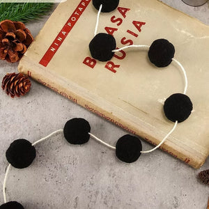 polyester Imported Size & Decorative garland in Black with straight silhouette