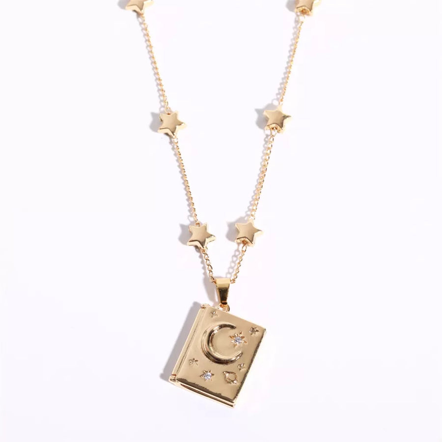 ivory necklace featuring layered and celestial