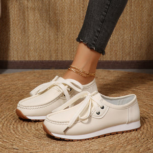 Round Toe Lace-Up Sneakers Style 10600171891 in Black with round toe
