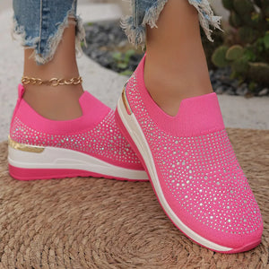 sneakers featuring rhinestone-embellished in Rose Red with Polyester, Rubber, Rhinestone Imported Size & texture