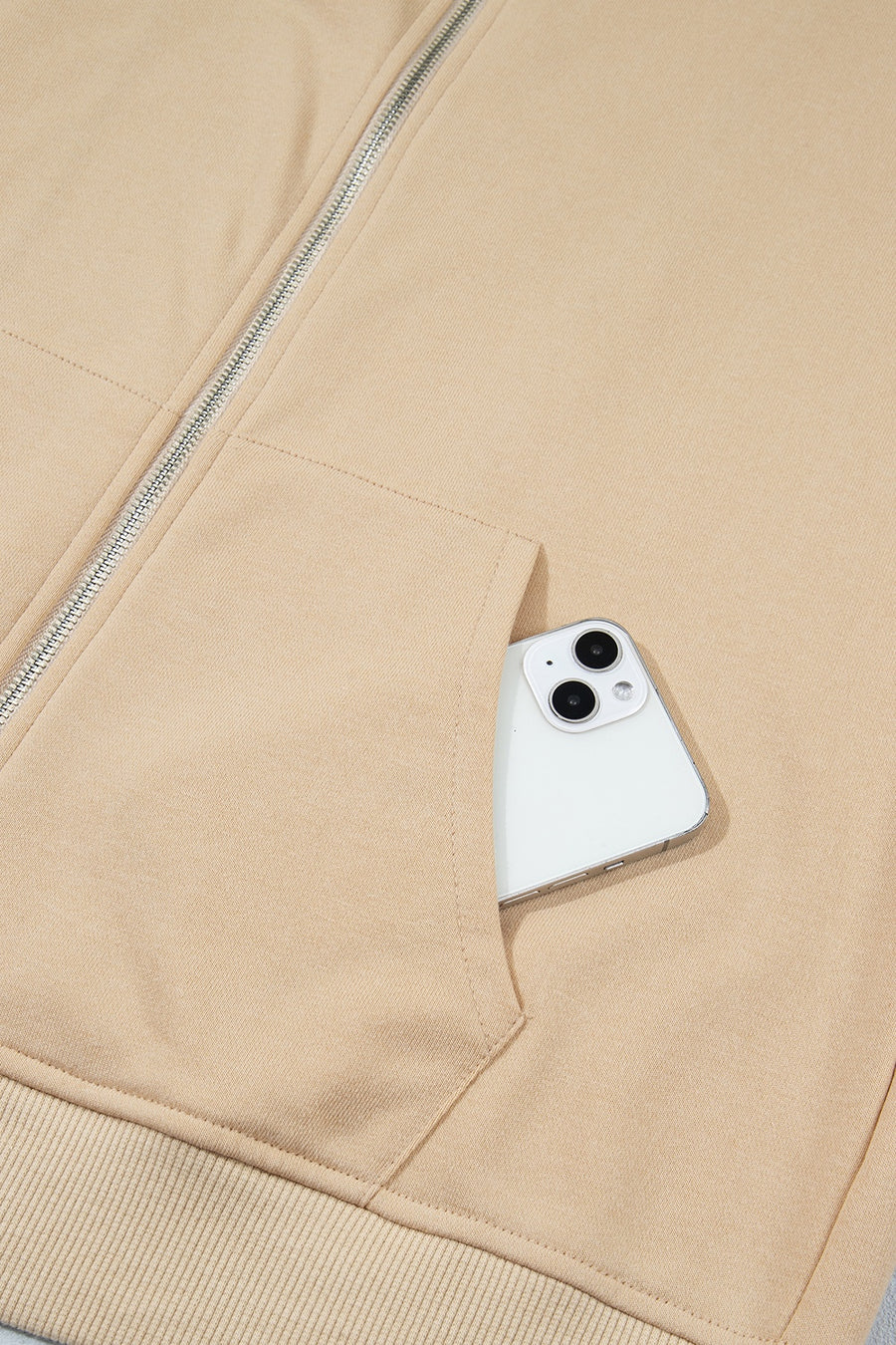 zip hoodie featuring polka dot in dark brown with 65% polyester, 35% cotton Care instructions: Machine wash cold texture