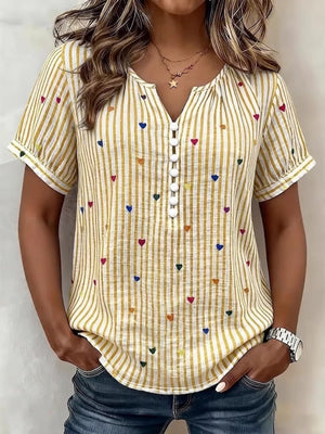ivory blouse with plus-size and short sleeve
