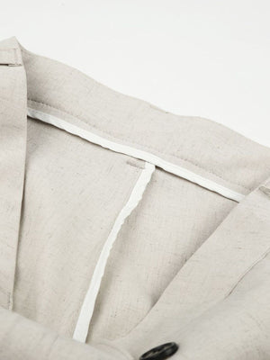 Men's High-Waisted Wide-Leg Pleated Casual Pants in cream