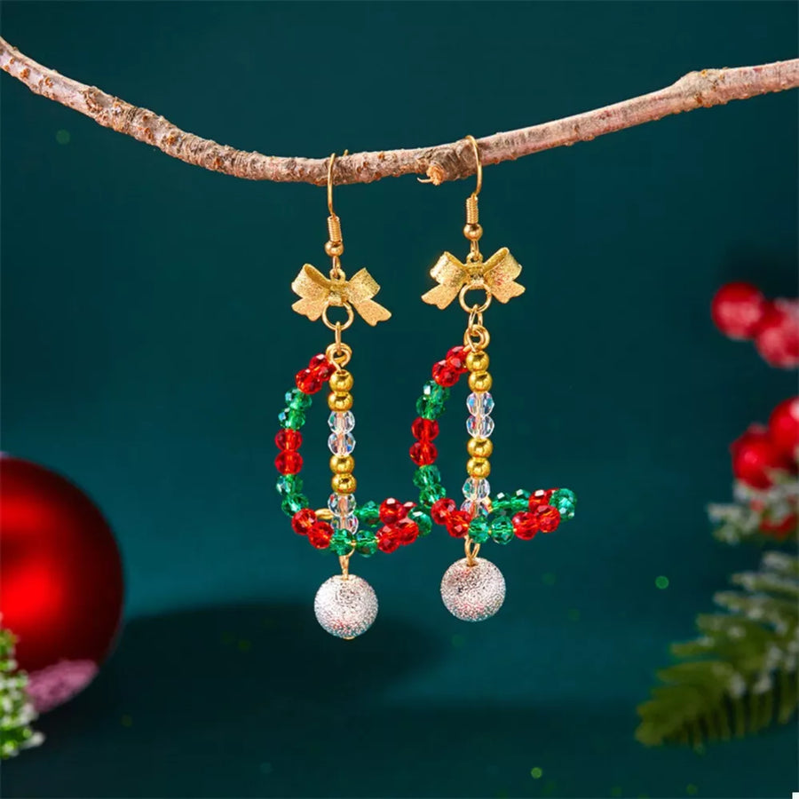 Gold earrings with mini and hook-and-eye