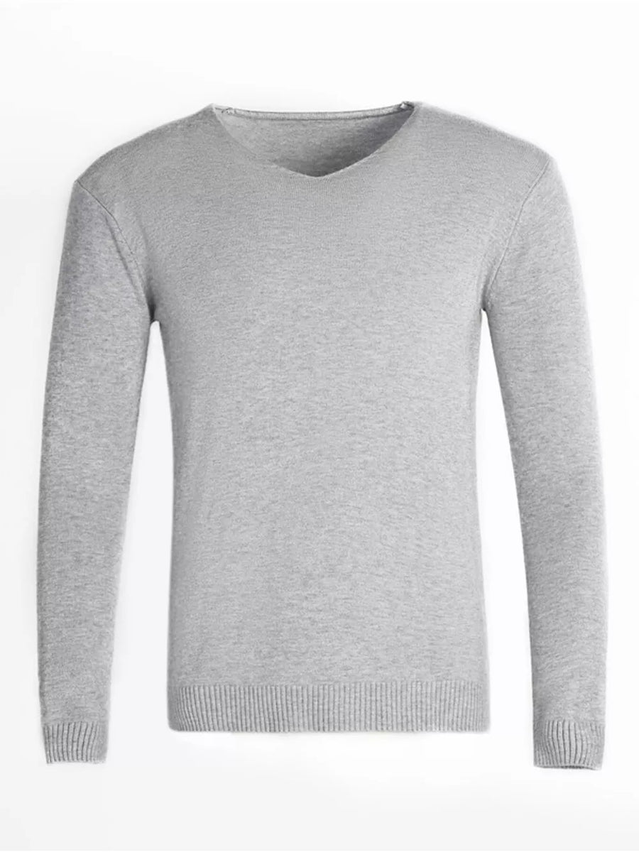 Men's Plus Size Solid Color Long Sleeve Knit Top in Caramel