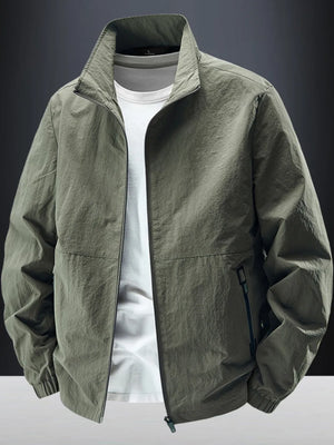 windbreaker in Dark Blue with pocketed and hip-length