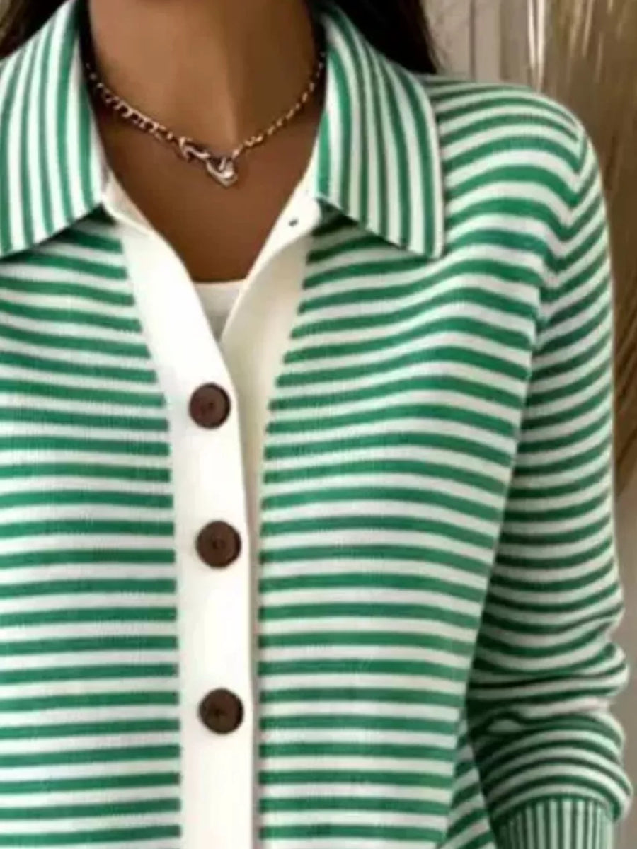 classic cardigan in Pink with collared