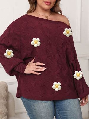 100% polyester Care instructions: Machine wash cold pullover sweater in burgundy with relaxed silhouette
