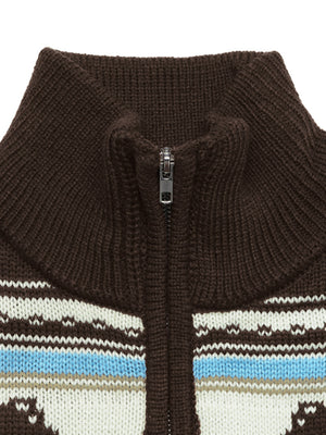 light blue zip-up sweater with stretch and long sleeve