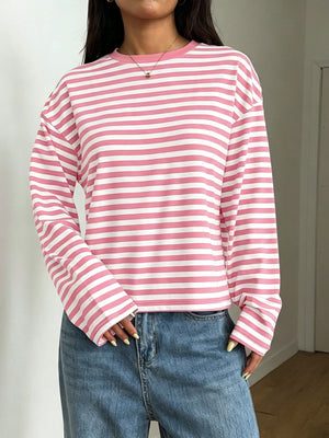 Brown t-shirt with plus-size and long sleeve