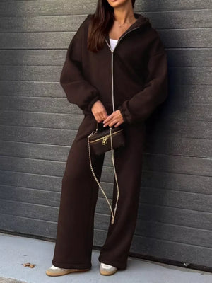 zip hoodie in Yellow with drawstring and hip-length