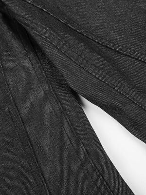 Men's Wide-Leg Flare Jeans in Black with button closure
