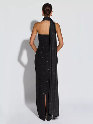 glam maxi dress in Black with strapless