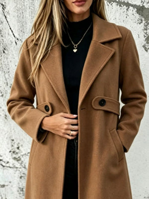 Light Gray straight overcoat with notch lapel