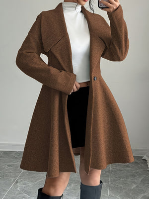 classic overcoat in Black with notch lapel