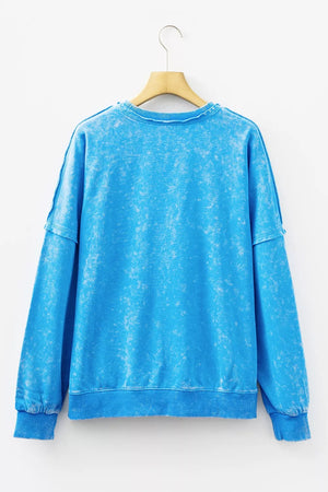 streetwear sweatshirt in Sky Blue with crew neck
