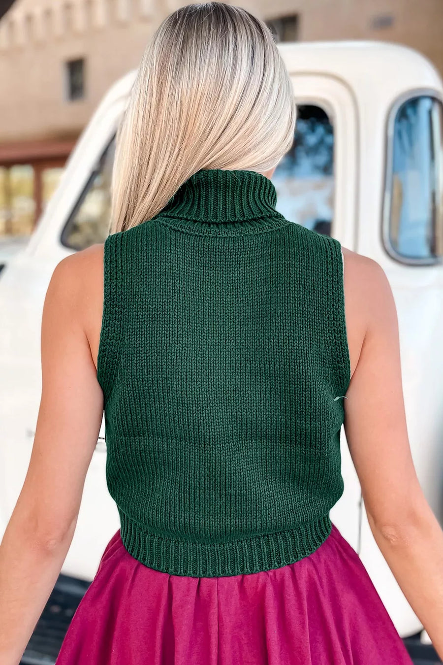 Festive Candy Cane Embroidered Turtleneck Sweater Vest option 5