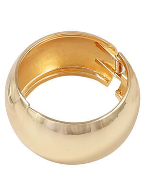 18K Gold-Plated,Zinc alloy Care instructions: Avoid wearing during exercise, as bracelet in Gold with wide band silhouette