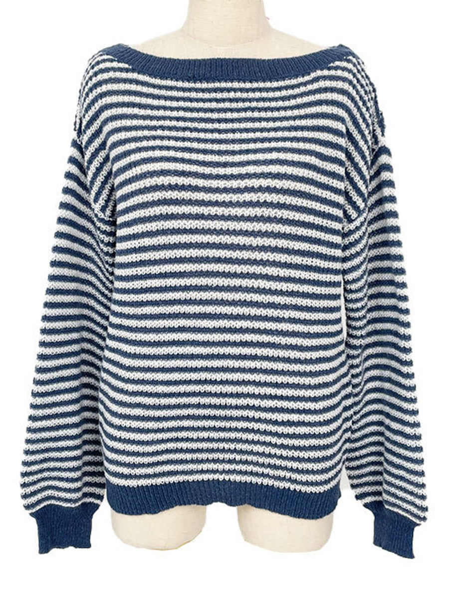 Green pullover sweater with pullover and striped