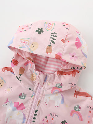 Blush Pink windbreaker featuring hooded and floral
