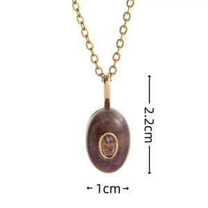 Tangerine necklace with 17.7 inch chain with 2 inch extension and clasp