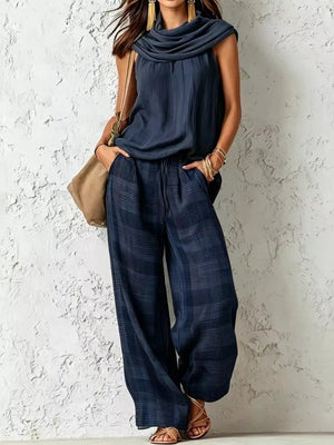 two-piece set in Red with drawstring and full-length
