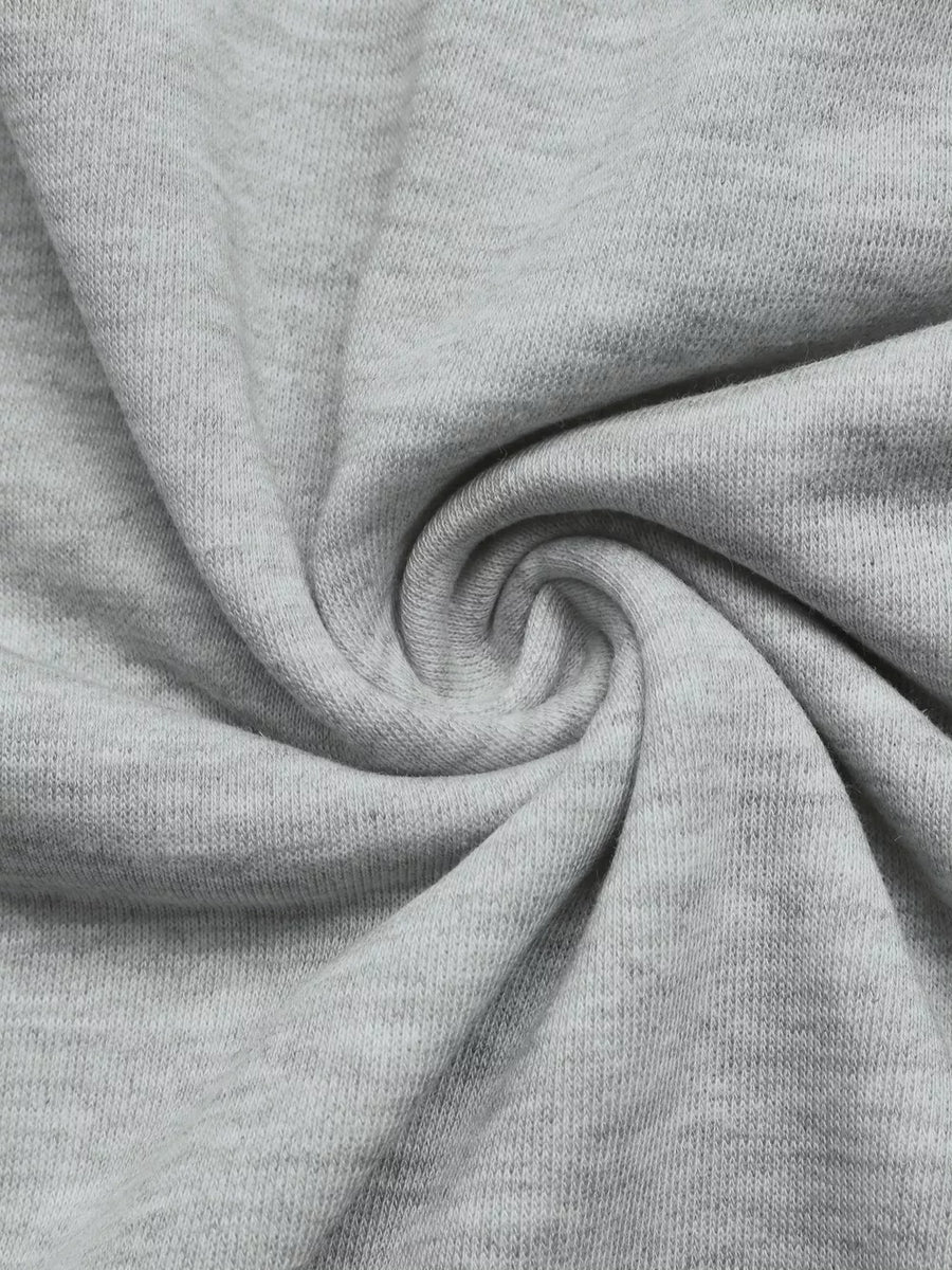 pullover hoodie in light grey with buttoned and hip-length